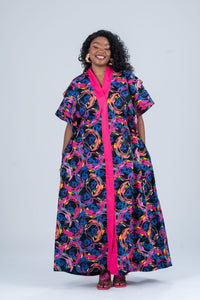 Betsy Ankara Bubu Dress | Pink Multicolor African Print