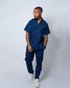 Femi Ankara Men Trouser | Blue and Black African Print