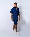 Femi Ankara Men Short | Blue and Black African Print