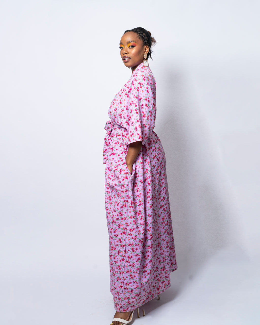 Gwen Lilac Floral Print Kimono Jacket