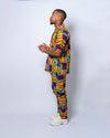 Blake Ankara Men Trouser | Purple and Yellow African Print