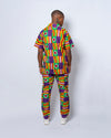 Blake Ankara Men Shirt | Purple and Yellow African Print