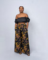 Taryn Ankara High Waisted Trouser | Black and Yellow African Print