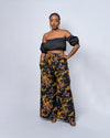 Taryn Ankara High Waisted Trouser | Black and Yellow African Print