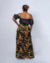 Taryn Ankara High Waisted Trouser | Black and Yellow African Print