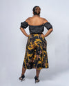 Taryn Ankara High Waisted Cullotte | Black and Yellow African Print