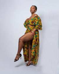 Anini Ankara Crop Top | Yellow Multicolored African Print