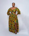 Anini Ankara Maxi Skirt | Yellow Multicolored African Print