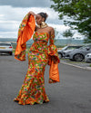 Bonnie Ankara Maxi Dress | Orange African Print