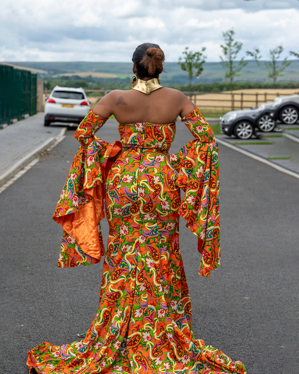 Bonnie Ankara Maxi Dress | Orange African Print