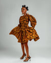 Risa Ankara Short flare Dress | Yellow African Print