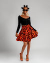 Julie Ankara High Waisted Flare Short | Orange and Black African Print