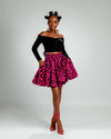 Jolene Ankara High Waisted Flare Short | Red and Black African Print