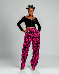 Jolene Ankara Cargo Trouser | Red Print