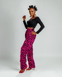 Jolene Ankara Cargo Trouser | Red Print