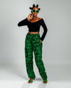 Jayla Ankara Cargo Trouser | Green Print