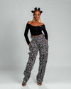 Jayden Ankara Cargo Trouser | Black and White Print