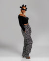 Jayden Ankara Cargo Trouser | Black and White Print