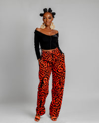 Julie Ankara Cargo Trouser | Orange Print