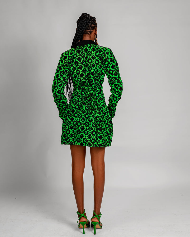 Khloe Mini Jacket Dress (Green Color)