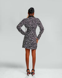 Kiki Mini Jacket Dress (Black & White Color)