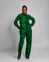 Jayla Long Sleeve Shirt | Green African Print