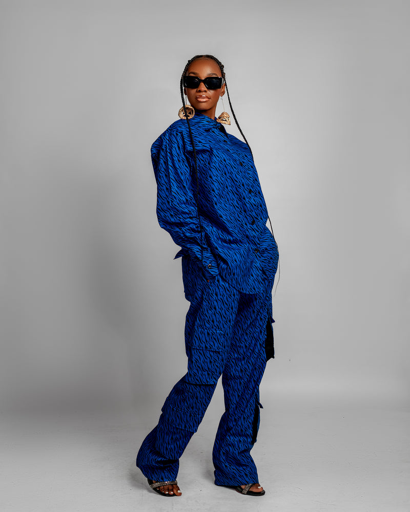 Jummy Long Sleeve Shirt | Blue African Print