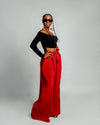 Tina High waisted Trouser | Red African Print