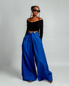 Tisa High waisted Trouser | Blue African Print