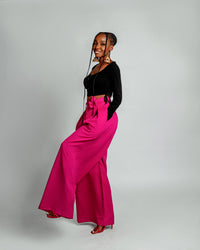 Tara High waisted Trouser | Pink African Print