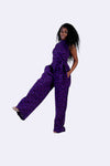 Noelle Ankara Jumpsuit | Purple African Print