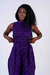 Noelle Ankara Jumpsuit | Purple African Print