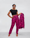 Genni Ankara High waisted Trouser | Pink and Black African Print