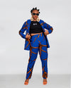 Goldie Ankara High waisted Trouser | Blue African Print