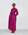 Anna Ankara Maxi Dress | Pink and Black African Print