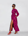 Anna Ankara Maxi Dress | Pink and Black African Print