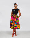 Udi Ankara Midi Skirt | Pink Multicolor African Print