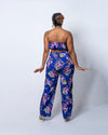 Gala Blue Floral High Waisted Trouser