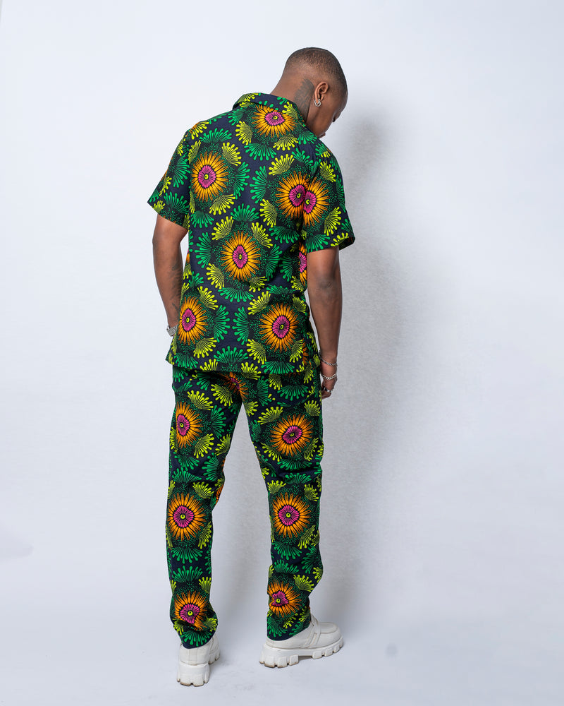 Ben Ankara Men Trouser | Green African Print