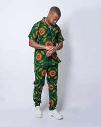 Ben Ankara Men Trouser | Green African Print