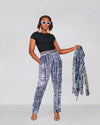 GIlia Ankara High waisted Trouser | Black and White African Print