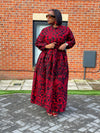 Eno Ankara Maxi Dress | Red and Black African Print