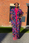 Betsy Ankara Bubu Dress | Pink Multicolor African Print