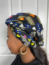 Tanya Black and Blue Multicolored Ankara Headwrap/Scarf