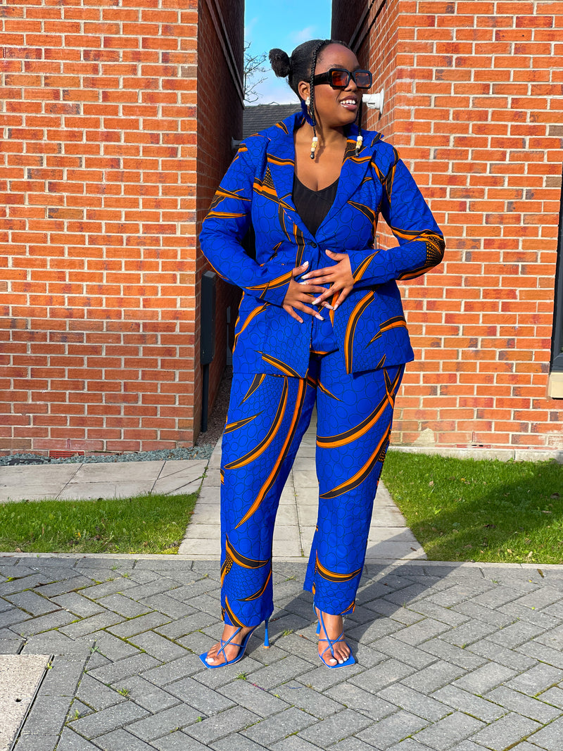 Goldie Ankara Jacket | Blue African Print