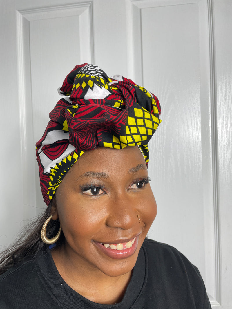 Hannah Red and Yellow Ankara Headwrap/Scarf