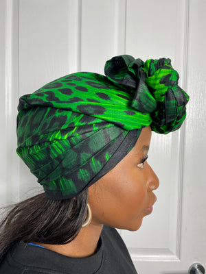 Amari Green Ankara Headwrap/Scarf