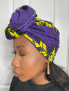 Sheila Purple and Yellow Headwrap | African Print