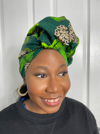 Aryla Green Ankara Headwrap/Scarf