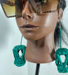 Green Basket Rattan Earring